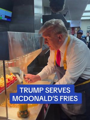 Donald Trump swapped his suit for an apron as he stopped off at a Pennsylvania McDonald's