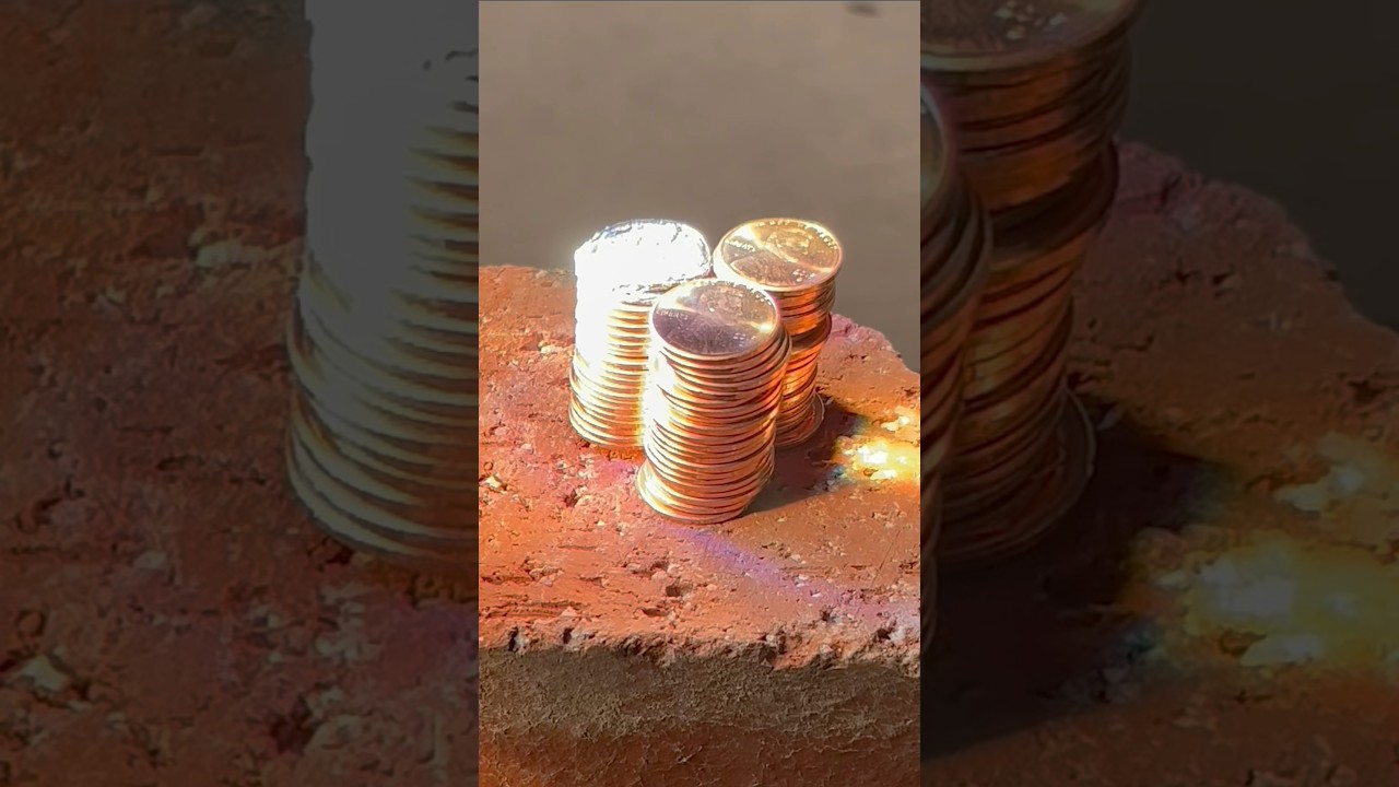 Solar Death Ray melts 63 pennies at once #physics #dolar #coins